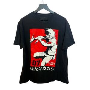 Naruto Shippuden Kakashi Hatake Graphic T-Shirt Black Tee Size XL